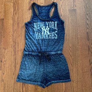YANKEES BURNOUT SHORT ROMPER